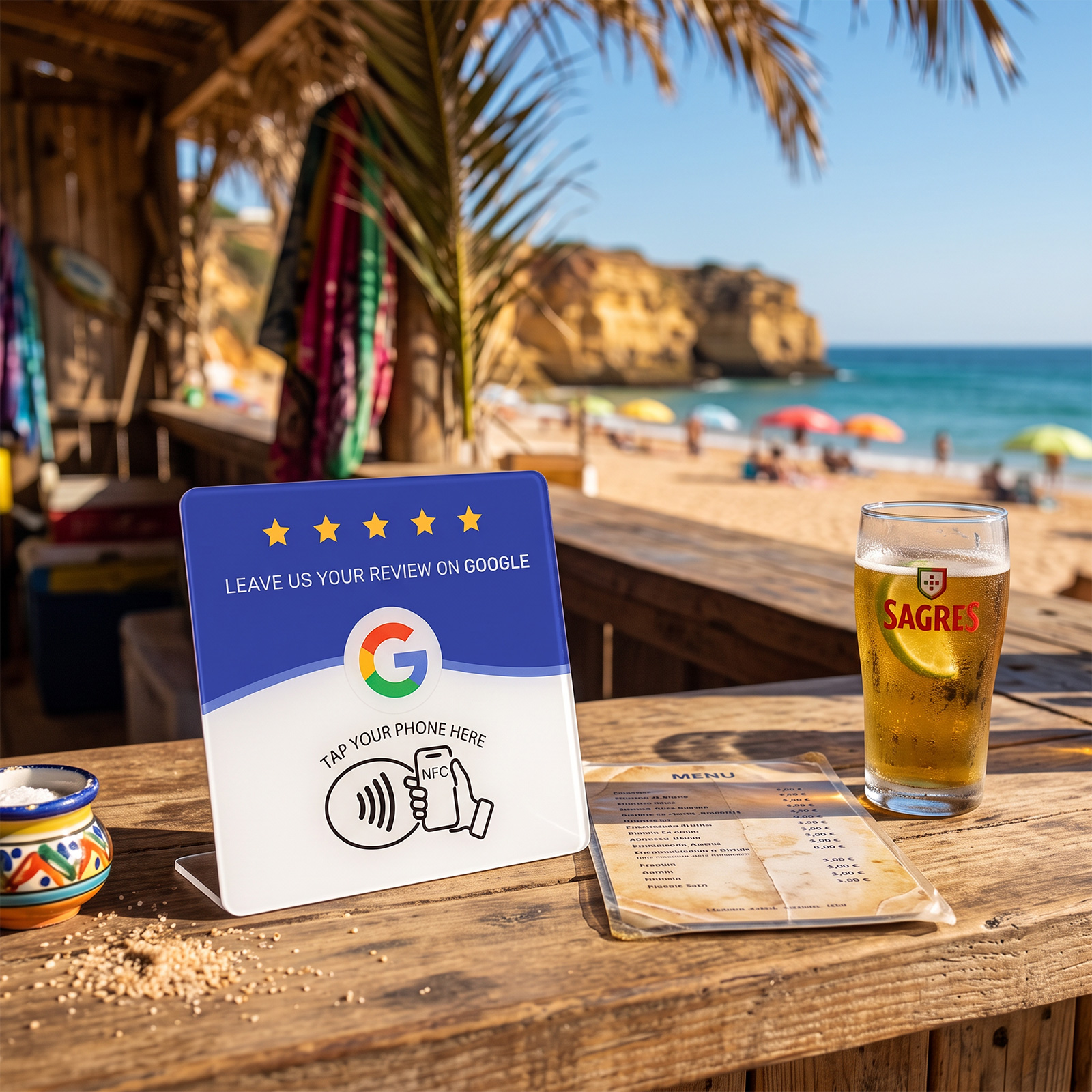 Placa Google Reviews, frente